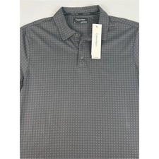 Calvin Klein Men  s Liquid Touch Polo Gray Plaid Check NWT L