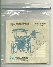 Charles Craft Counted Cross Stitch Fabric Cream 14 count 12"x18" New; repackaged
