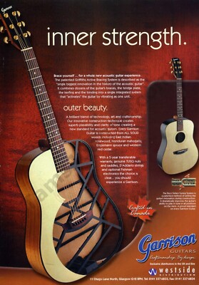 2002 Garrison Guitars Acoustic Canadian Music PRINT AD Unique Gift (2935)