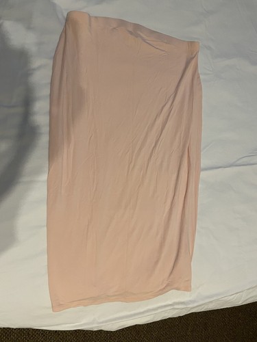 Asos Women’s  SZ US 14 Peach Jersey Midi Pencil Skirt Stretch - Picture 1 of 6
