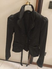 😎 DENNY ROSE 🌹BELLISSIMA GIACCA NERA LUCIDA TG. XS (NON M)  Senza Etichette