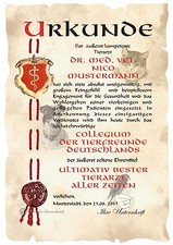 Urkunde  TIERARZT  DIN A4 HB Diplom  DANKE Ge...