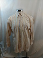 Alex Cannon Long Sleeve Multi Striped Button Down Dress Shirt Size Large L/G