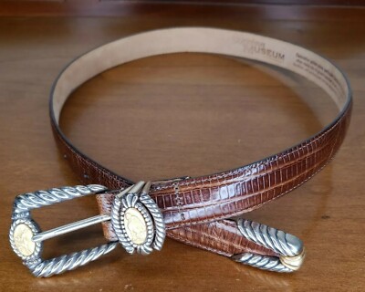 Brighton Museum Collection Leather Belt (Vintage) BRIGHTON MUSEUM COLLECTION Vintage Cream Leather BELT SZ M  main image 3