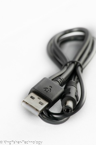 2m Black USB to 5.5mm x 2.1mm DC Barrel Jack 5V 2A Charger Power Cable Adaptor - 第 2/3 張圖片