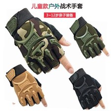 Kids Bicycle Fingerless Gloves Anti-skid Half Finger Mittens Elastic Non-slip Ch