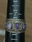 Large Moonstone Ring 925 Silver Boho Statement Ring Women Ring Size 7 1/2