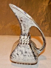 MCM Small Pitcher with Handle Gold and Creamy White Vase Vintage