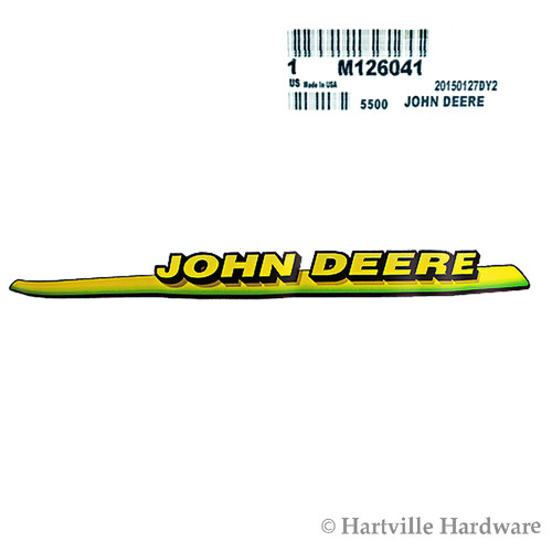 John Deere Original Equipment Left Hand Hood Label #M126041