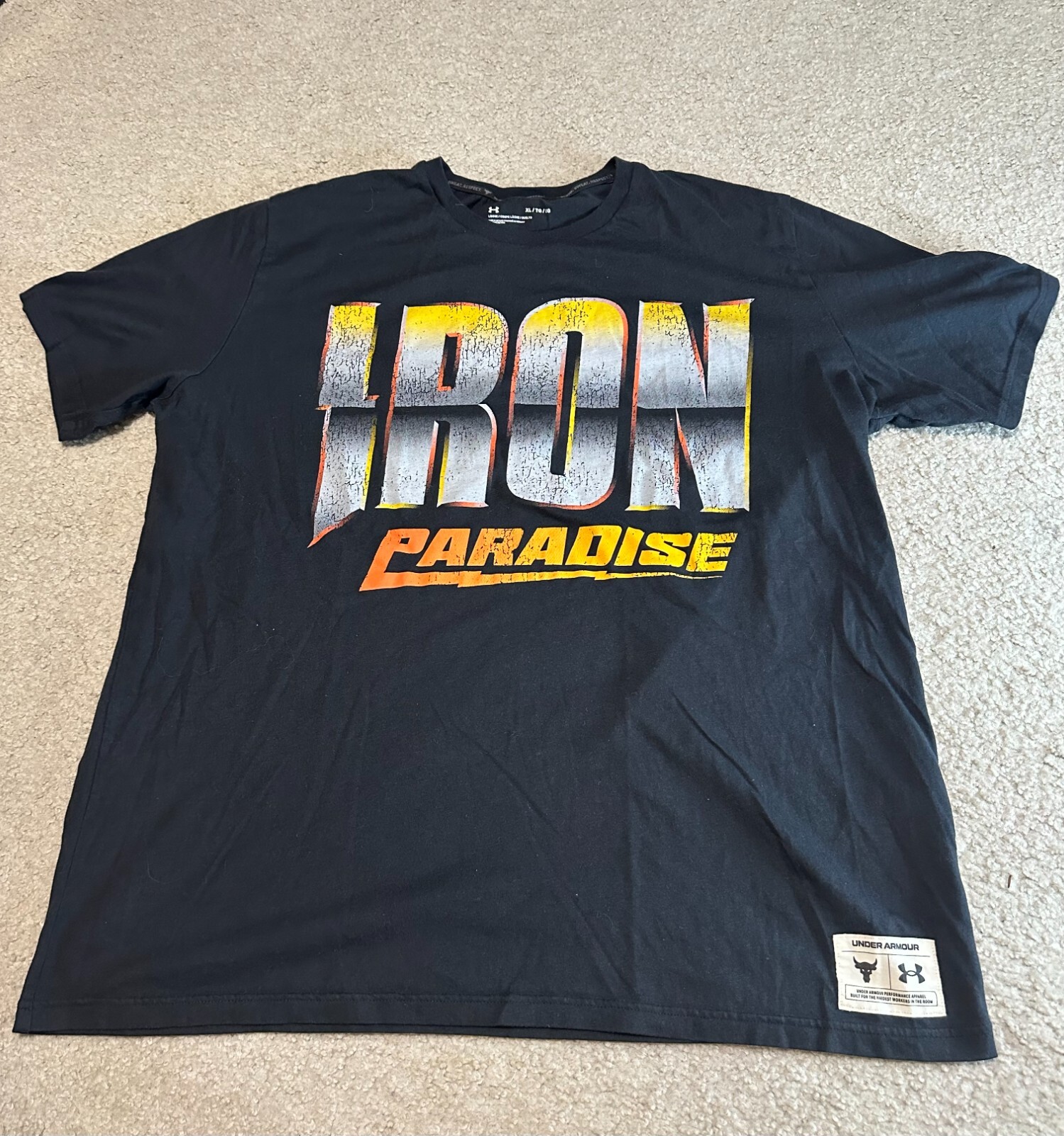 Under Armour Project Rock Iron Paradise Logo Spellout Dwayne