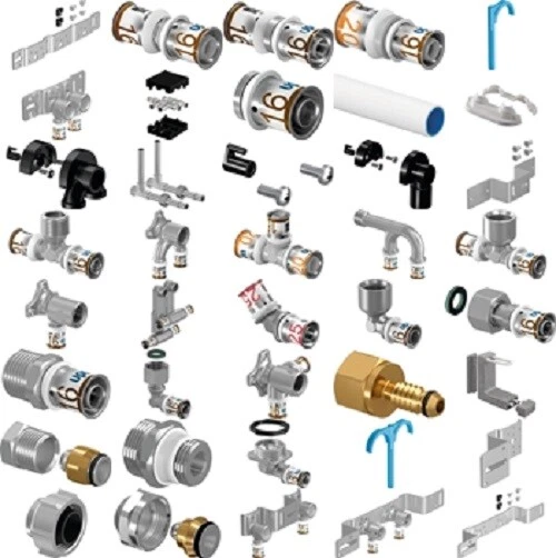 Uponor UniPipe Rohr MLC & S Press Plus Pressfittings Wandscheibe Winkel Übergang