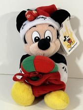 Walt Disney World 1999 Christmas Mickey Mouse Holiday Bean Bag Plush 8 Inch
