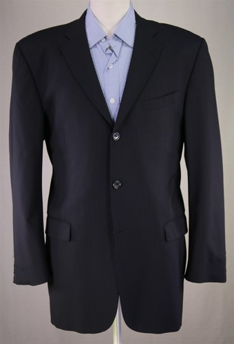 Burberry London Bond St Navy Blue Striped 3-Btn Blazer Jacket 42L - 第 2/11 張圖片
