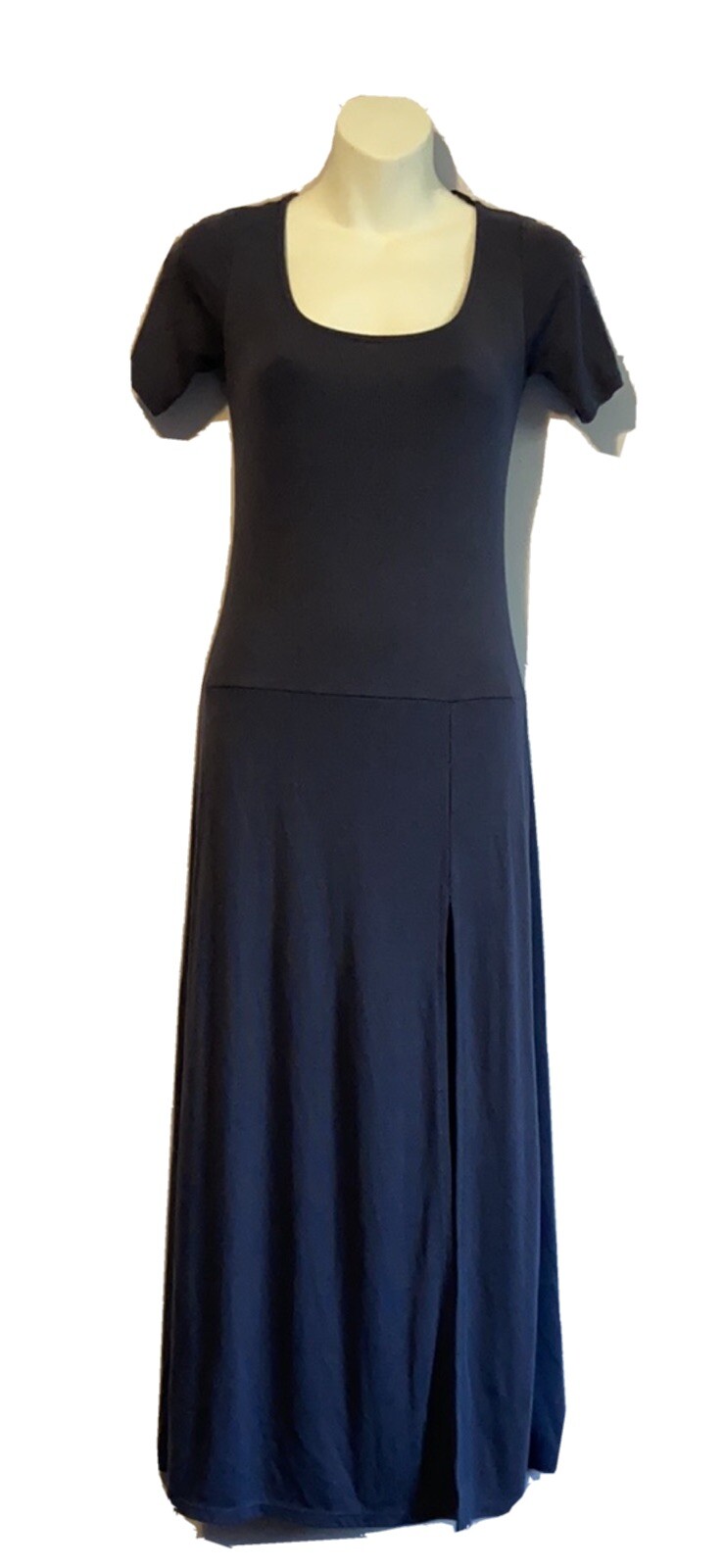 Womens Maxi Dress Size XS One Clothing Steel Blue Slit Short Sleeve Sun Dress-image