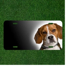 Custom Personalized License Plate Auto Tag With Beagle Dog Breed Add Names