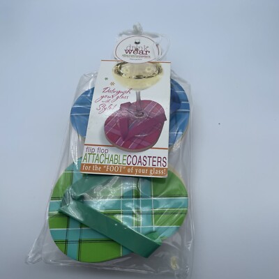 NEW Tropical Decorations 4 Flip-Flop Attachable Coasters For The Foot ...
