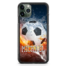 Personalized Soccer Case Custom Name For iPhone 15 Pro Max Plus 14 13 12 11 Xs
