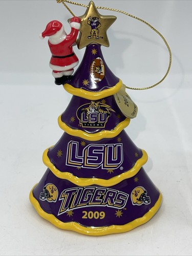 DANBURY MINT 2009 LSU TIGERS CERAMIC TRAIN FOOTBALL ORNAMENT W/ Tag - Picture 7 of 7
