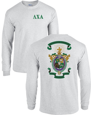 Lambda Chi Alpha Fraternity Crest Long Sleeve Shirt LXA Coat of Arms - NEW