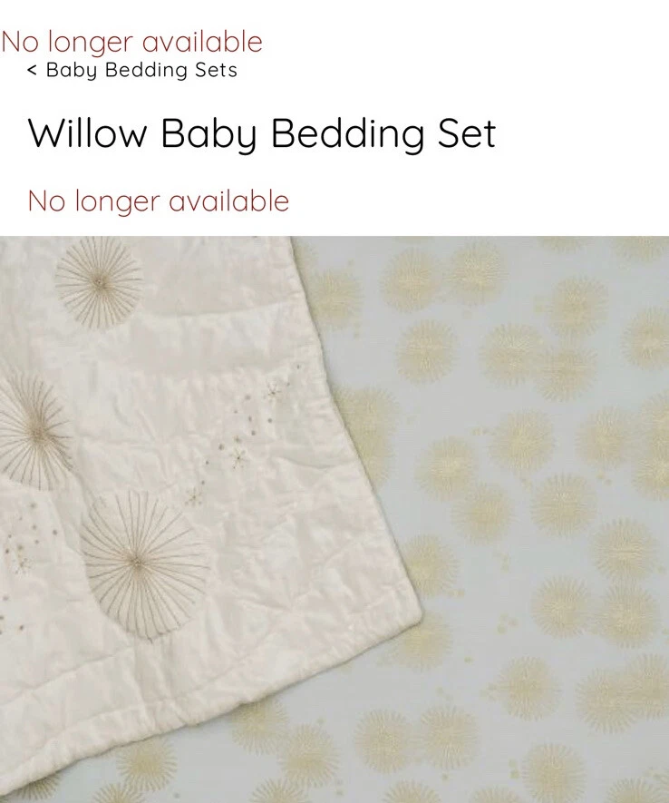 Комплект постельного белья для детской кроватки Pottery Barn Kids Willow СНЯТ С ПРОИЗВОДСТВА *НОВЫЙ* - Изображение 3 из 4