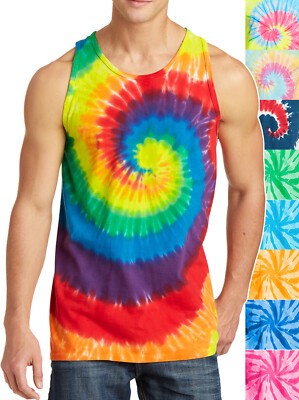 Tie Dye Tank Top Hippie Classic Retro 90s Colors Paradise Nature Animals