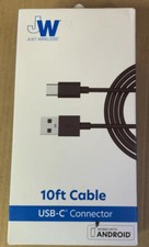    Just Wireless 10ft USB-C to Cable - Black Premium Wiring  Android   