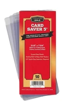 50 NEW Card Saver 5 V Semi Rigid Holder Currency Tickets CS5 FREE SHIPPING