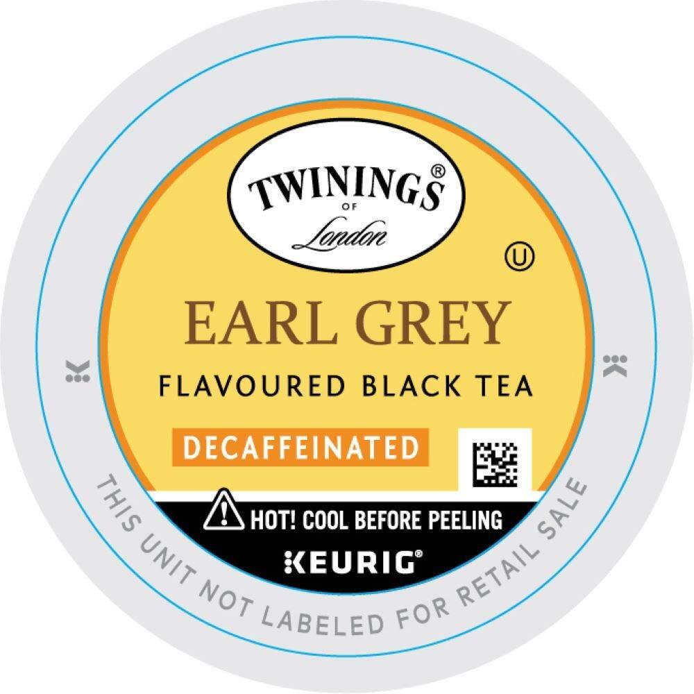 48ct - Twinings Earl Grey Decaf K-Cup Pods for Keurig, Caffeinated Black Tea