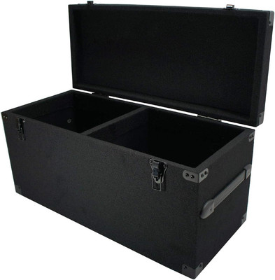 Durable DJ Carpeted Case Removeable Lid Storage Box for 180 LP Vinyl Records