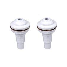 2x Above Ground Pool White Complete Return Inlet Jet Fitting w/Gasket & Adapter