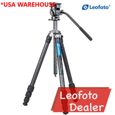 Leofoto LO-224C+BV-1R CF Video Tripod Kit with Tilt Column & Fluid Head