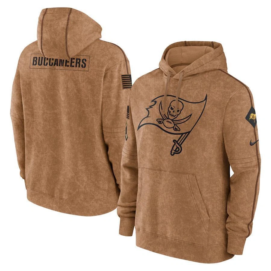 Adult Men's Salute to Service Club American Football Pullover Hoodie Brown 23