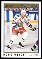 1991-92 O-Pee-Chee Premier #32 Doug Weight New York Rangers Rookie Hockey Card