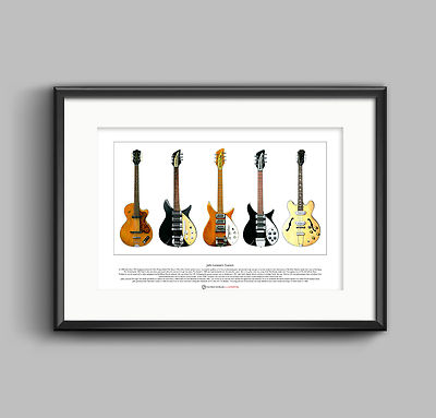 John Lennon's Guitars Limited Edition Fine Art Print A3 size | eBay