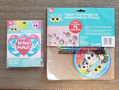 2 Lot NEW BEANIE BOO'S  Spiral 12 Pcs Value Pack Birthday Party 6 Balloons 12'' 