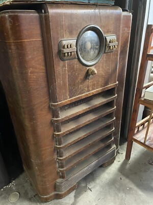Vintage Art Deco Zenith 1940 10S464 Console Tube Radio ~ As