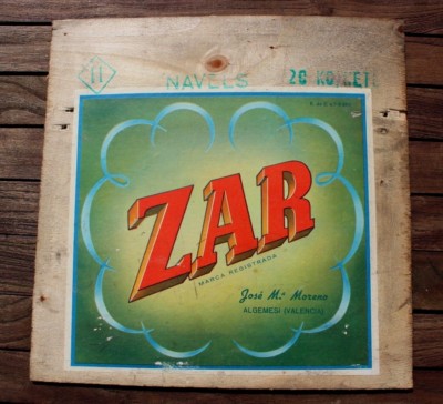 Reklameschild ZAR Vintage Shabbychic Retro Wanddeko 50-er /60-er Jahre, 29x29cm