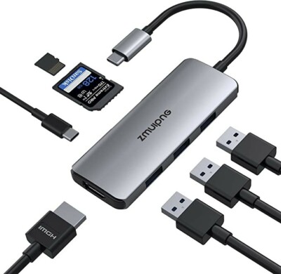 USB C Hub Multiport Adapter for MacBook Pro Air 2021, IN USB