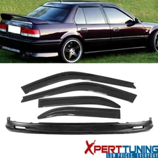 Fit 90-93 Honda Accord MG Style Front Bumper Lip PP + Sun Window Visor