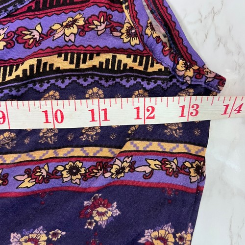 Forever 21 Womens S Small Maxi Tank Dress Floral Scoop Neck Keyhole Purple Boho - Picture 8 of 16