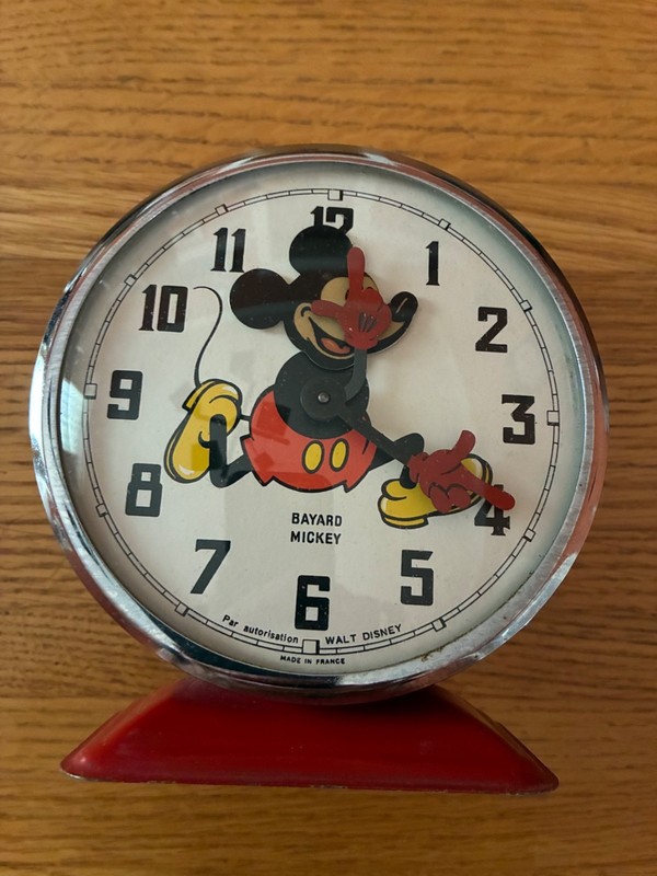 Vintage BAYARD MICKEY Mouse Clock  -made in France