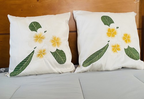 Kissenbezüge 17 x 17 Blumen Seide Kissenbezüge, Plumeria Dekor - Bild 2 von 7
