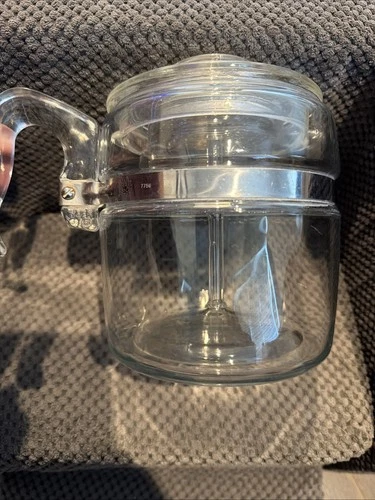 PYREX 7756-B Glass Coffee Pot Percolator 6 Cup Vintage Flameware USA Stove Top 2