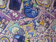 Custom 100% Cotton Woven Fabric Demon Hunters Anime 1/4 Yard 9x56 Polaroid