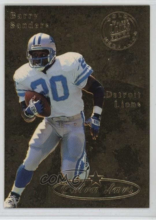 1995 Fleer Ultra Extra Stars Gold Medallion Barry Sanders #489 HOF 1u5y