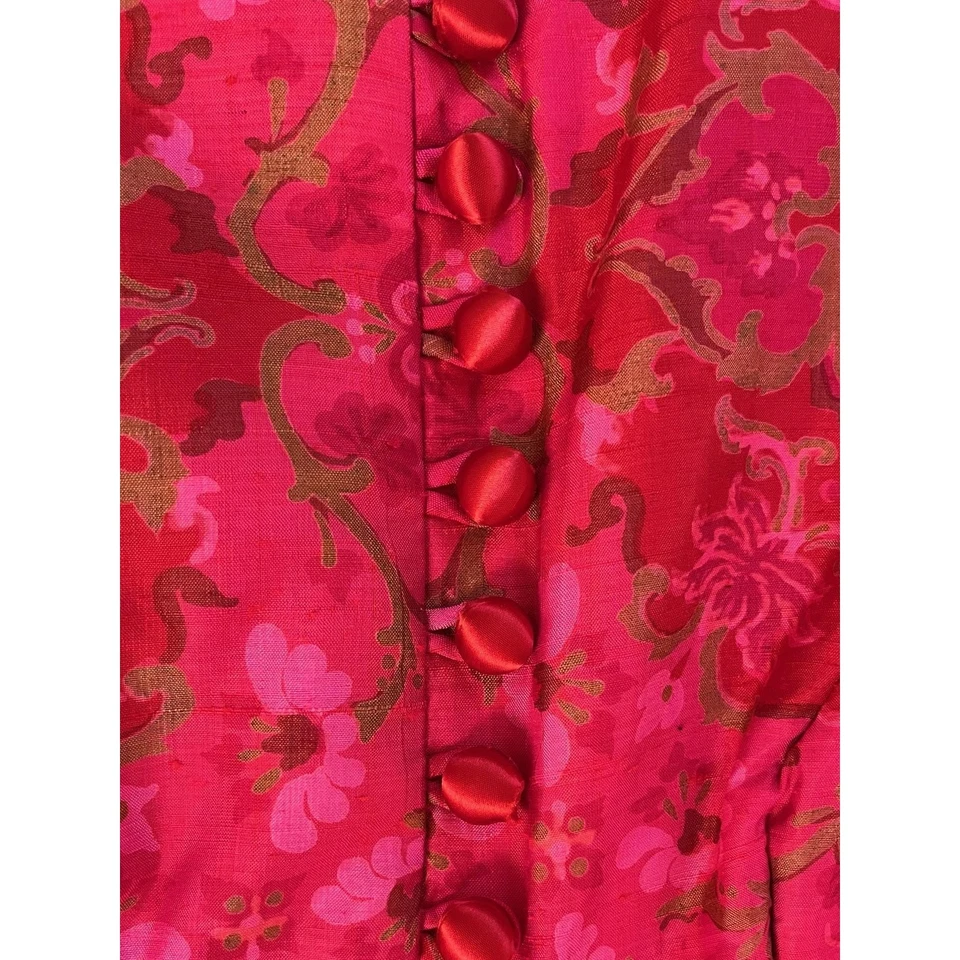 Vestido Vintage Años 70/Maxi Vestido Seda Años 70/Extra Pequeño Foto 4 de 4