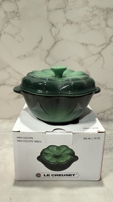 Le Creuset Mini Shamrock Emerald Stoneware Cocotte 10Oz New Rare