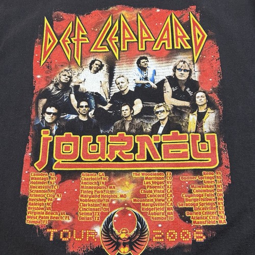 2006 Def Leppard Journey Tour T Shirt Size XL Black Rock Band Delta Boxy Fit - Bild 5 von 10