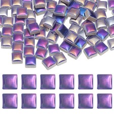 9mm Square Mosaic Tile, 300g Ceramic Mosaic Tile Bulk, Iridescent Blue