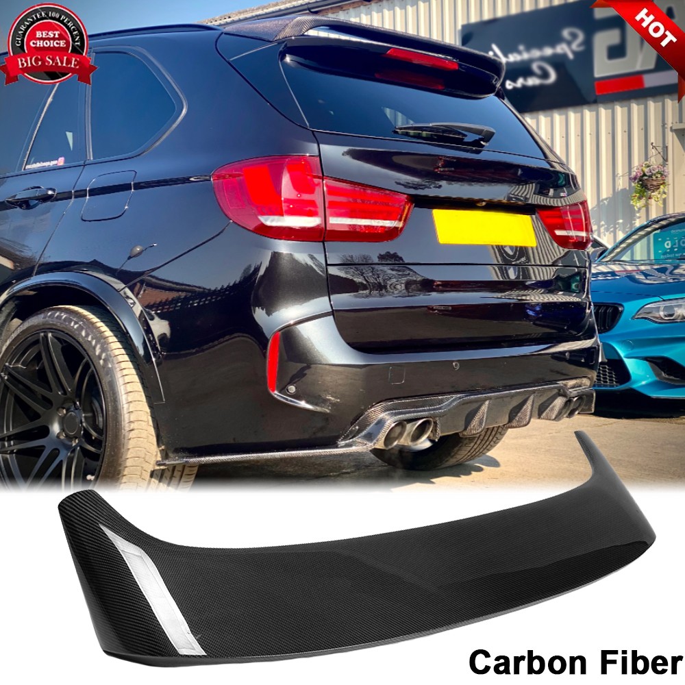For BMW X5 F15 2014-2018 Carbon Fiber Rear Trunk Roof Spoiler Top Window Wing